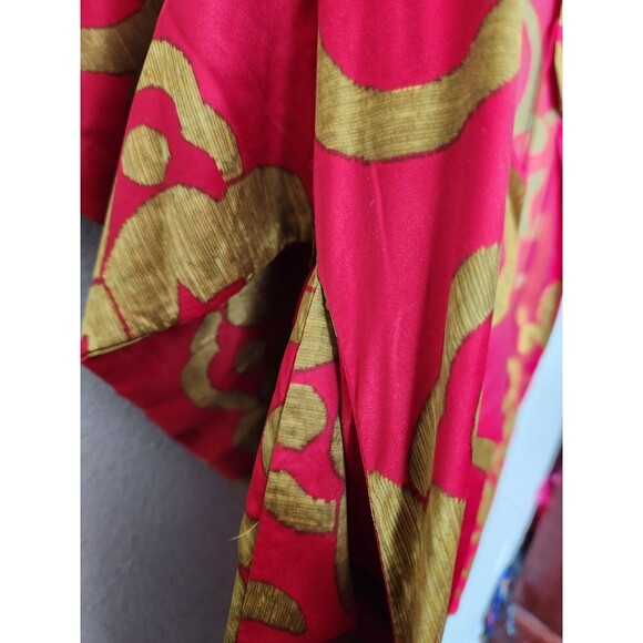Vintage Natori Private Luxuries Robe Kimono Women's Large Asian Red Gold - Picture 5 of 5